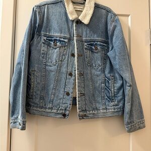 Denim Sherpa-Lined Jacket
